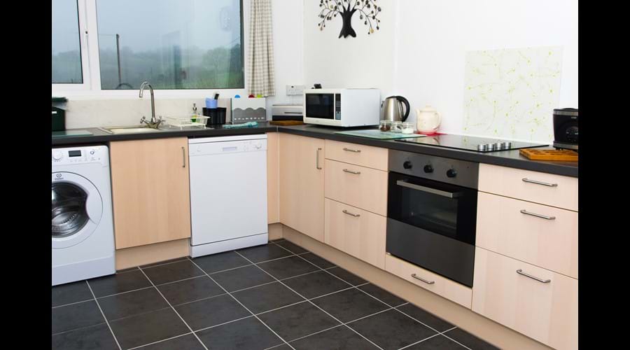 Kitchen with views along Aeron Valley so you can enjoy the views when cooking!
