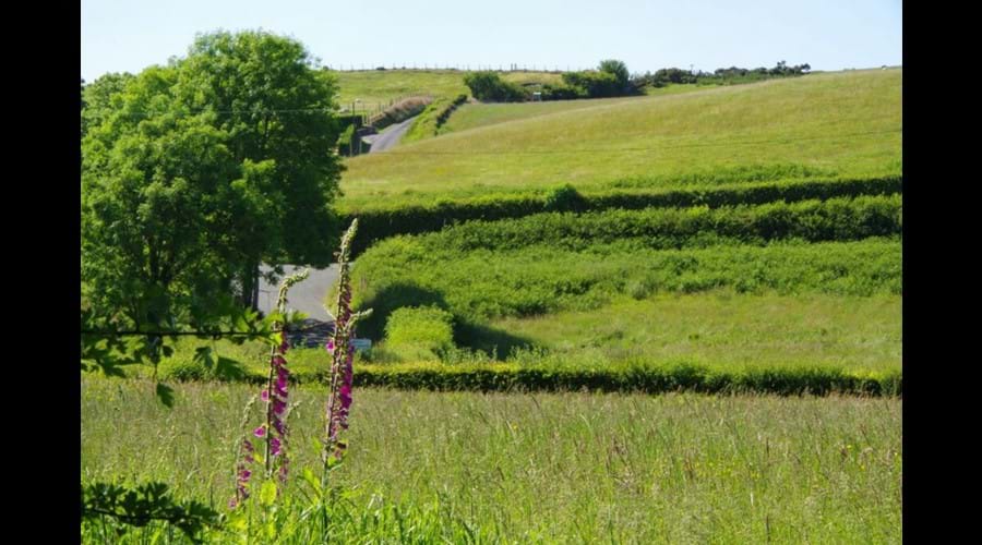View from back of garden over fields and ridgeway footpath
